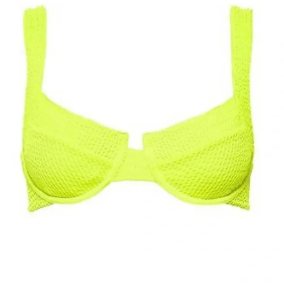 NWT VETCHY LAGUNA BIKINI TOP NEON YELLOW SMALL 34DD - Picture 3 of 8